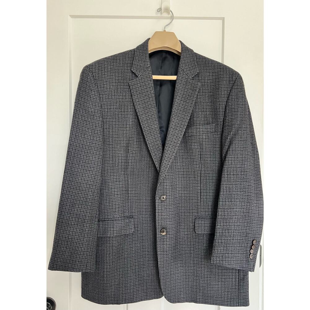 Lauren Ralph Lauren Gray Suit Coat 46L 100% Lambs Wool Blazer